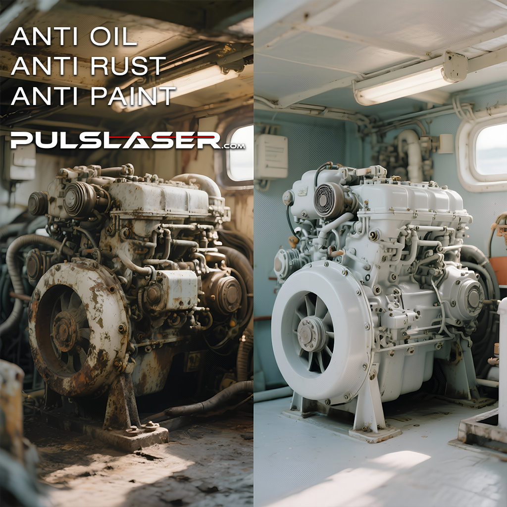 laser clean motor repair boat